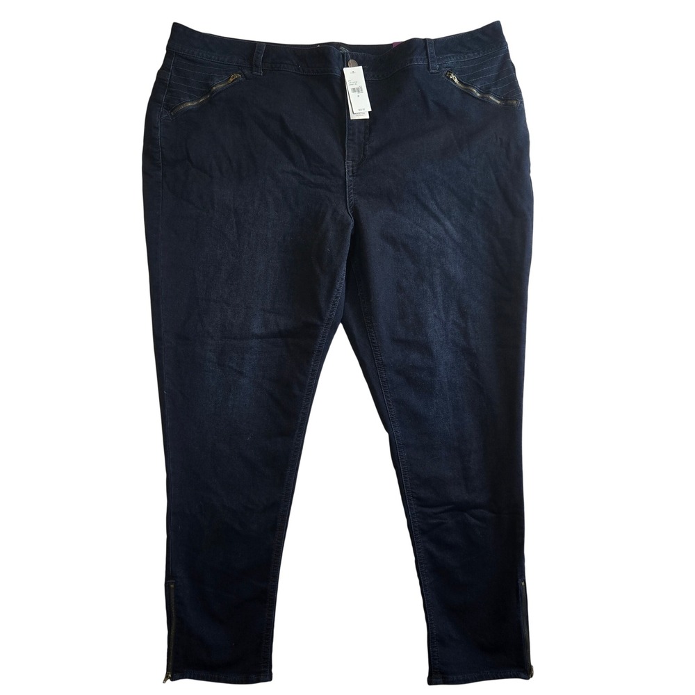 NEW Lane Bryant Dark‎ Wash Skinny Ankle Jeans Plus Womens Size 28